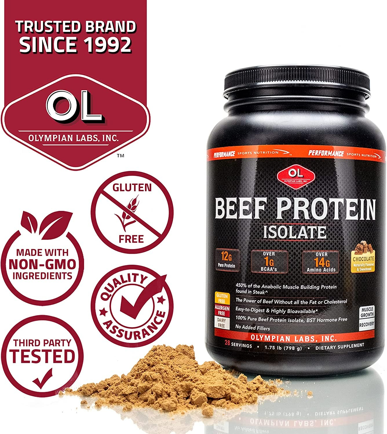 Olympian Labs Beef Protein Isolate - 16 Oz