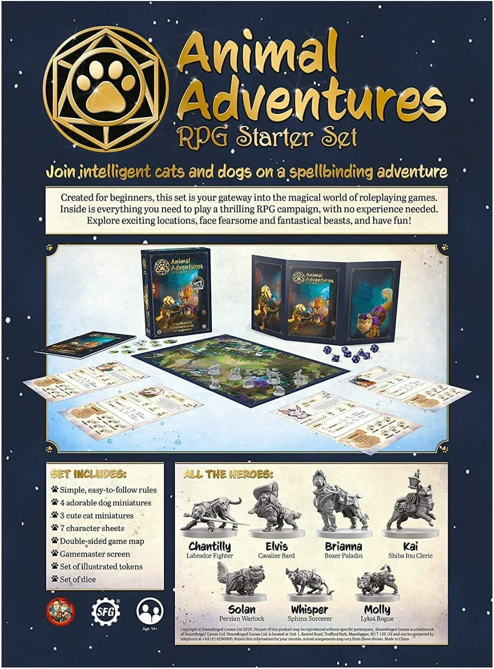 Animal Adventures Bundle Starter Set Plus Dog Miniatures Volume 1-3 and Cat Miniatures Volume 1-2 - 6 Adet