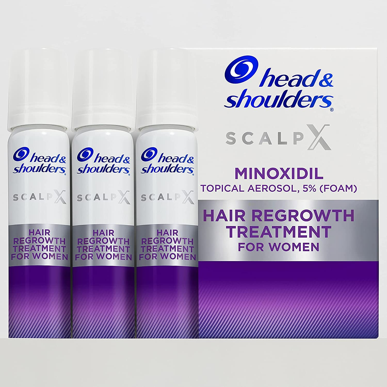 Head & Shoulders Scalp X 5% Minoxidil Hair Regrowth Treatment for Women - 3'lü Set - 2.11 Fl Oz