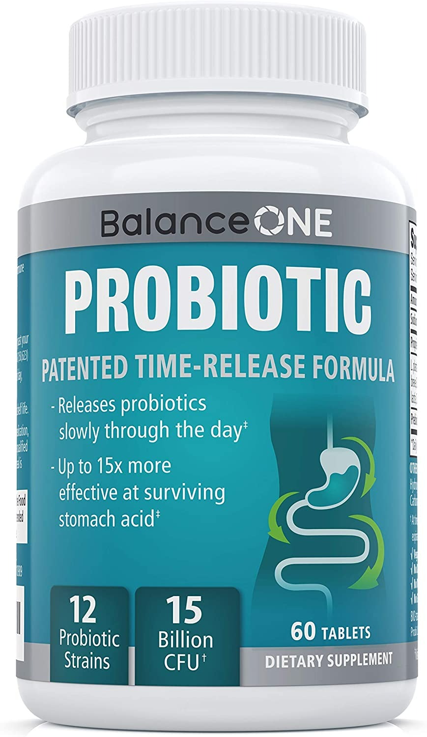 Balance One Probiotic, Daily Probiotics for Women & Men - 60 Adet