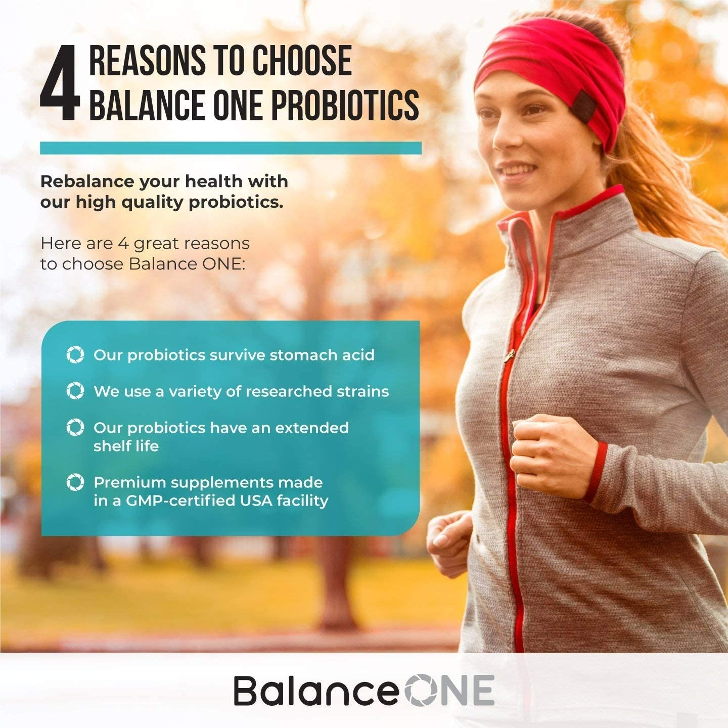 Balance One Probiotic, Daily Probiotics for Women & Men - 60 Adet