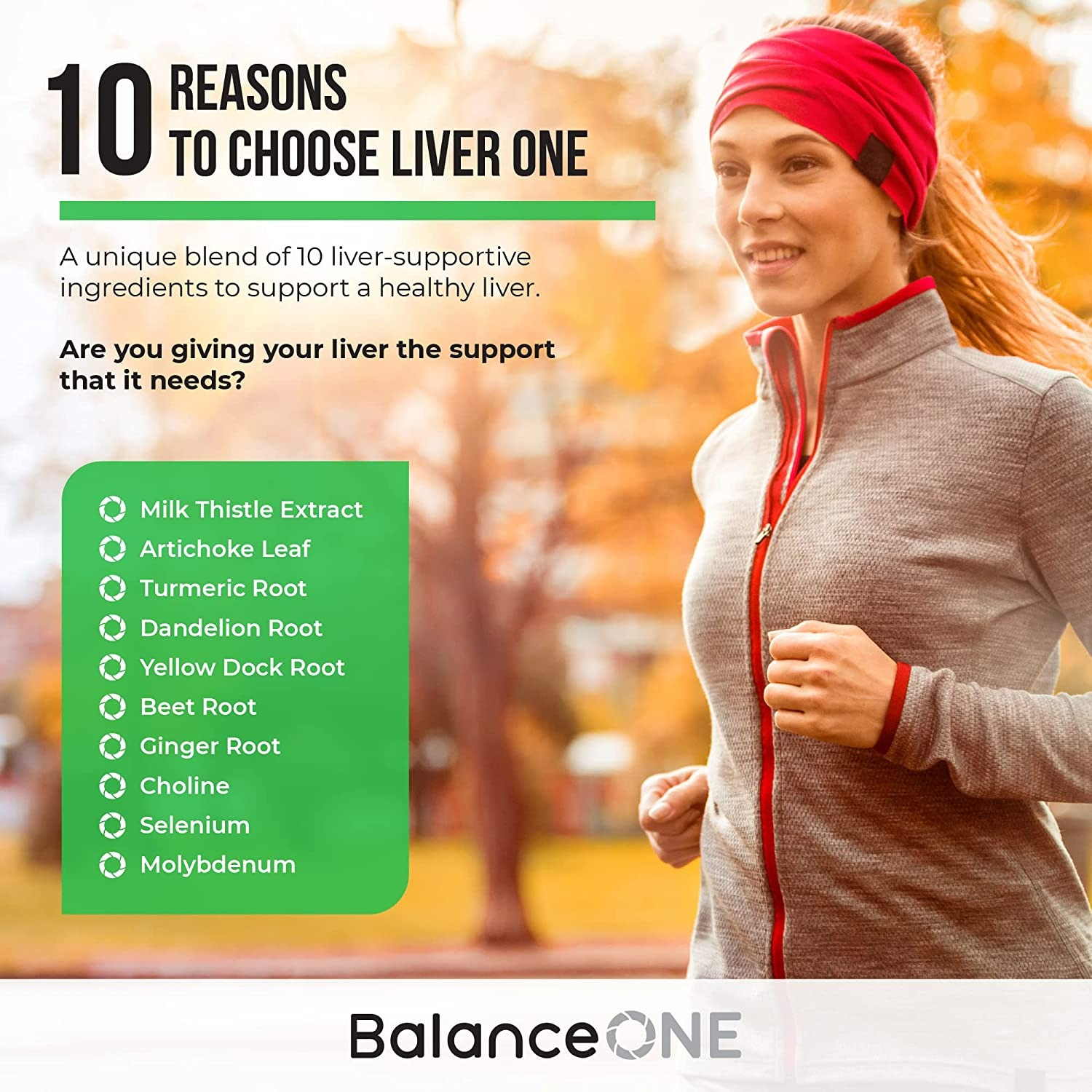 Balance One Liver One Supplements - 10 Antioxidant Ingredients for Natural Liver Support - 60 Adet