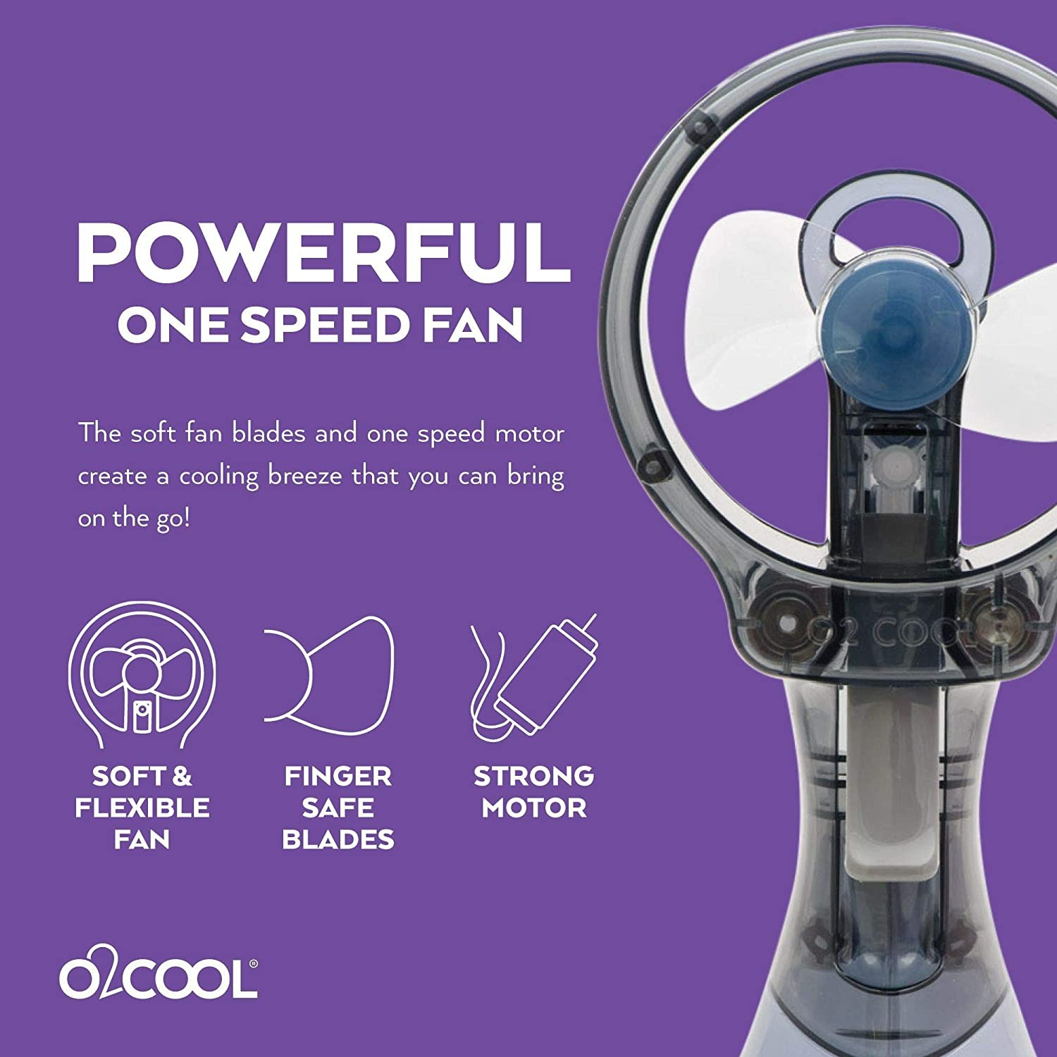 O2COOL Deluxe Handheld Battery Powered Water Misting Fan - 2 Adet - Grey