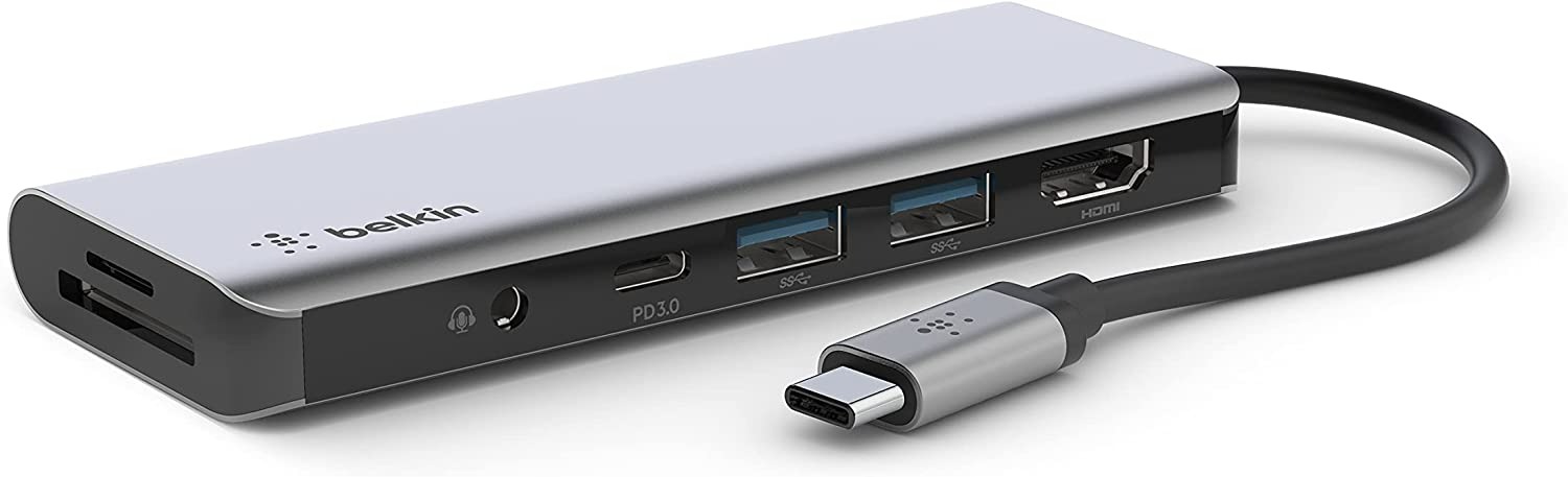 Belkin USB-C Hub, 7-in-1 MultiPort Docking Station