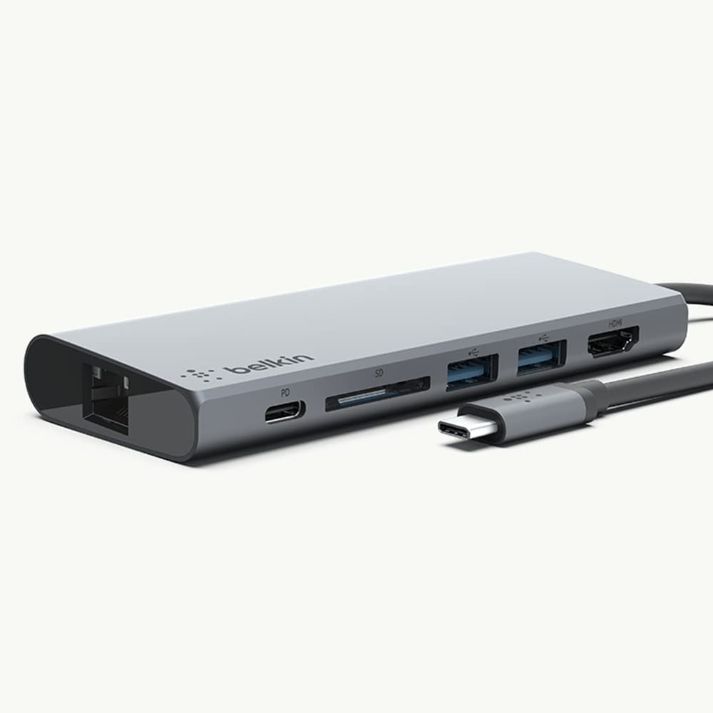 Belkin USB-C Hub, 5-in-1 MultiPort Docking Station