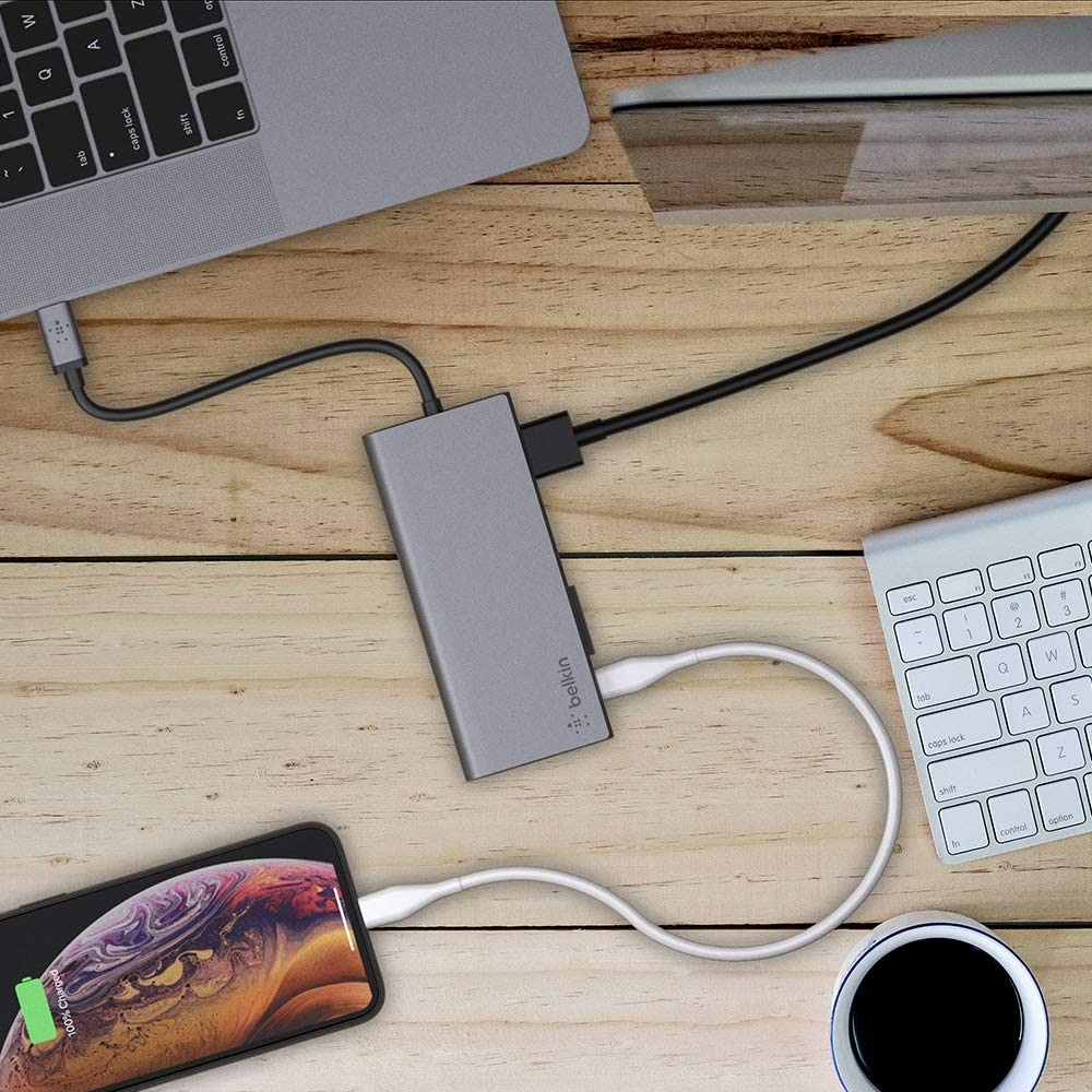 Belkin USB-C Hub, 5-in-1 MultiPort Docking Station