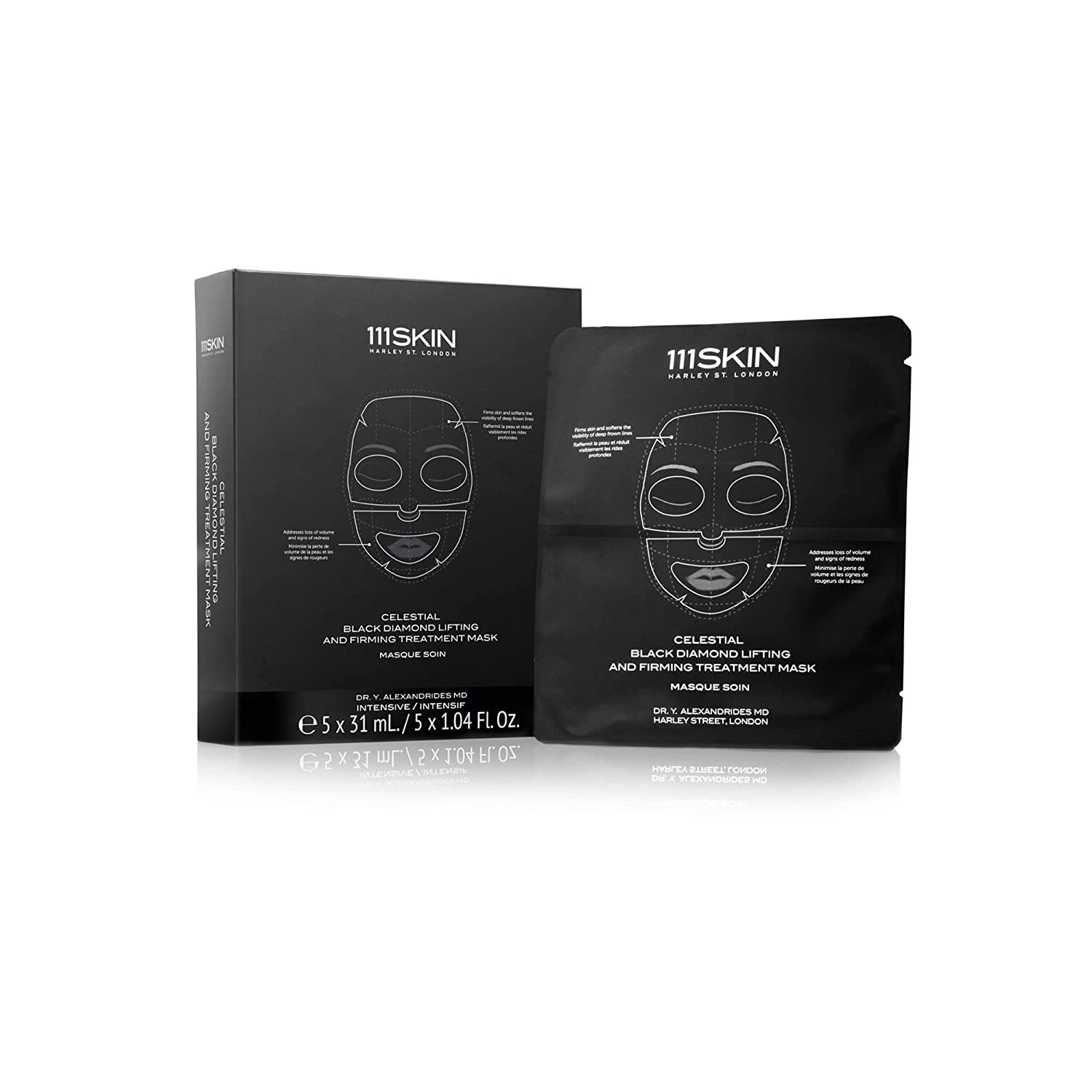 111SKIN Celestial Black Diamond Lifting and Firming Treatment Mask - 5'li Set