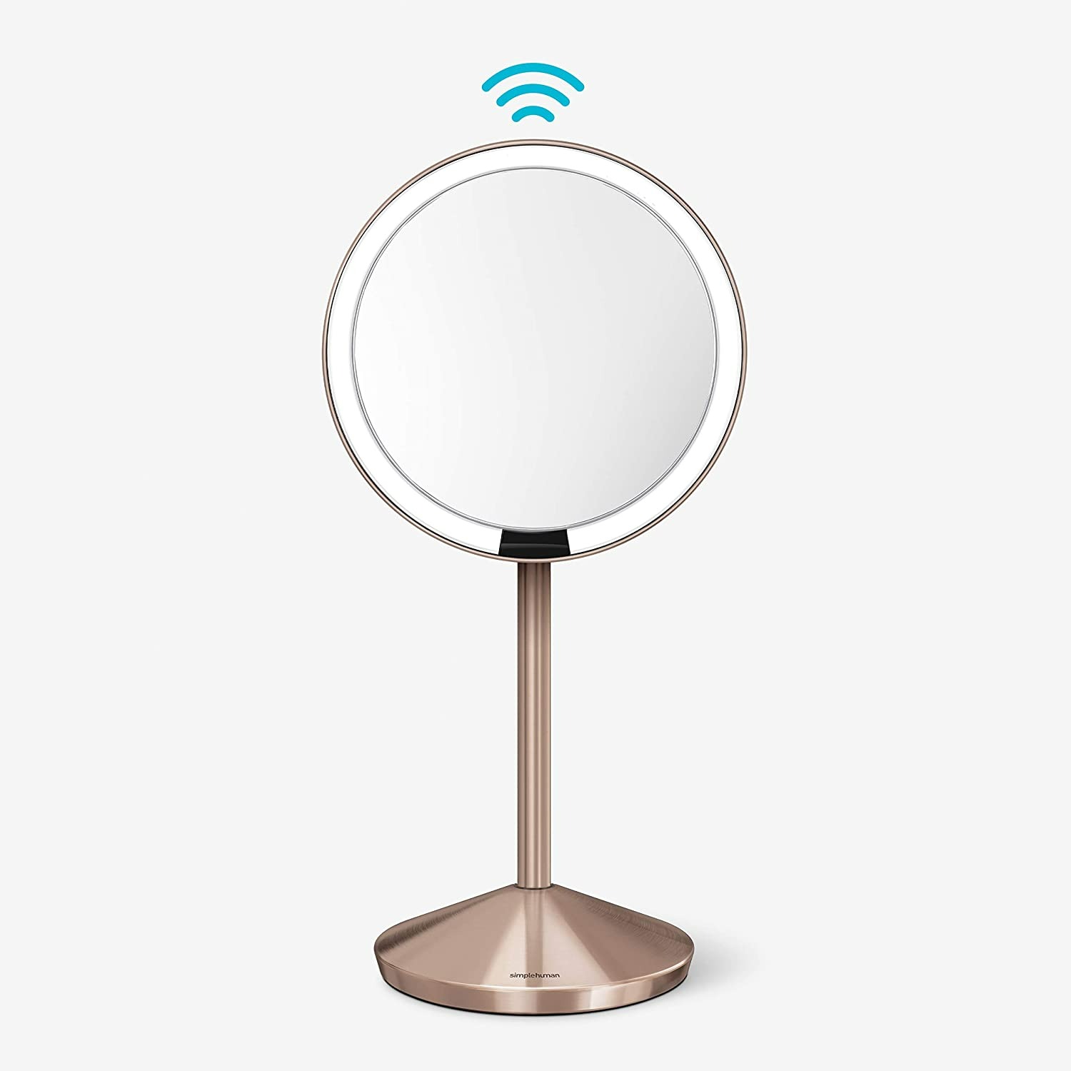 Simplehuman Free standing Round Mini Travel Sensor Makeup Mirror - Rose Gold