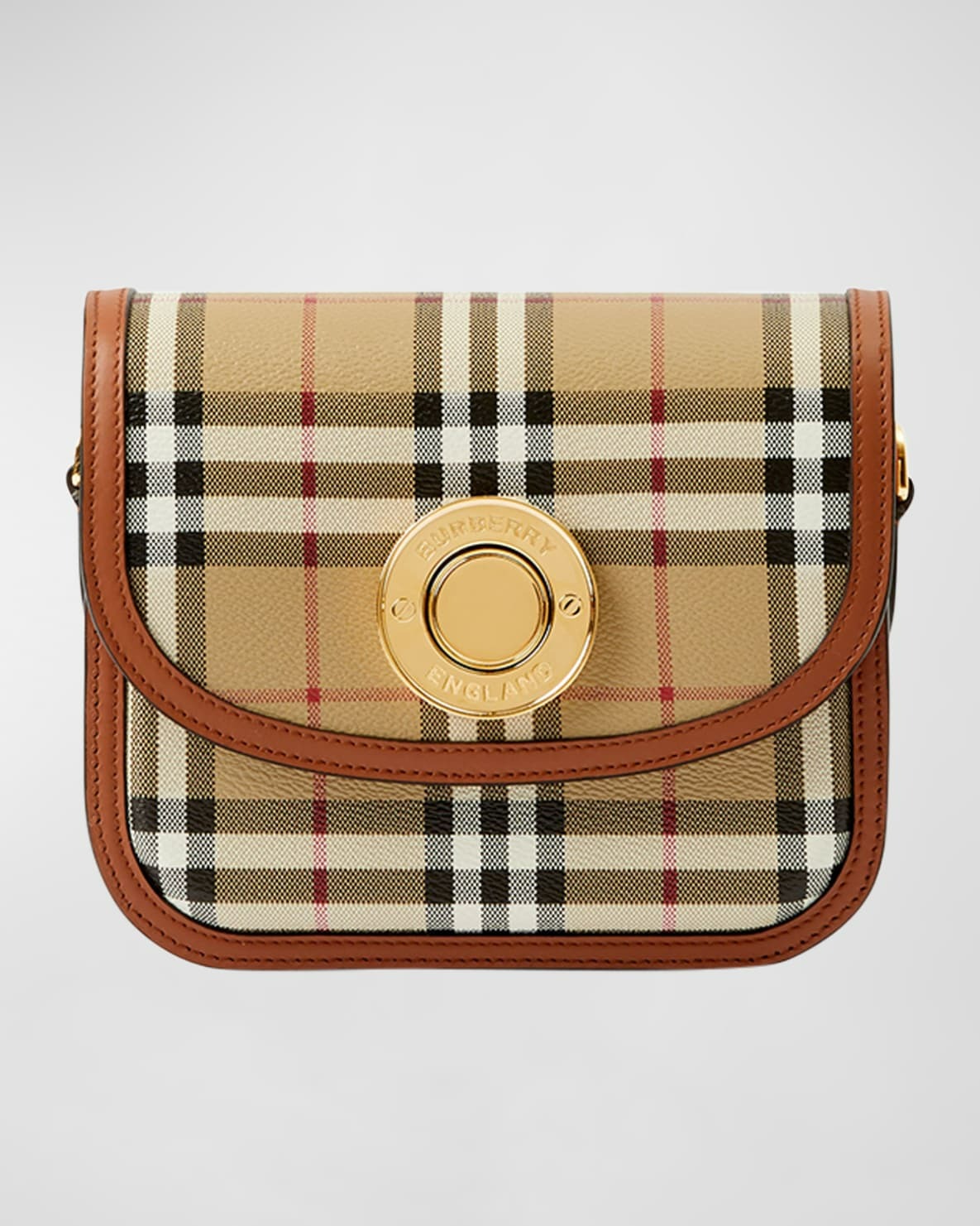 Burberry Elizabeth Small Check Saddle Crossbody Bag