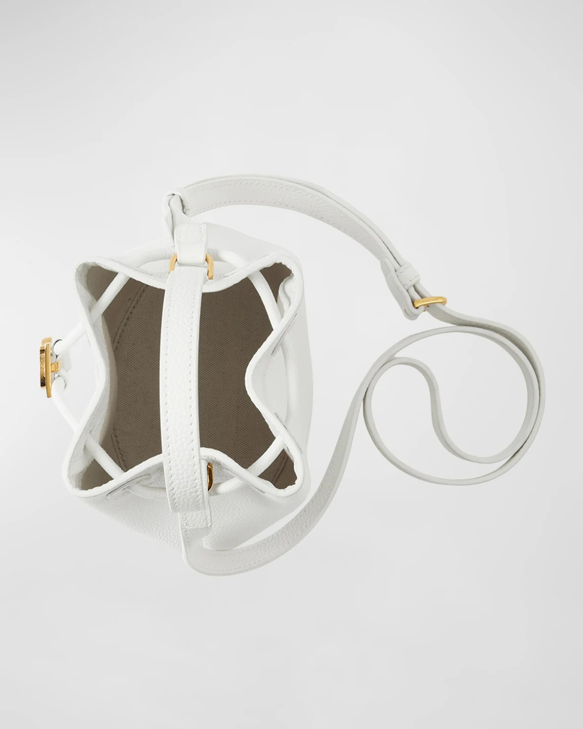 Burberry TB Drawstring Leather Bucket Bag