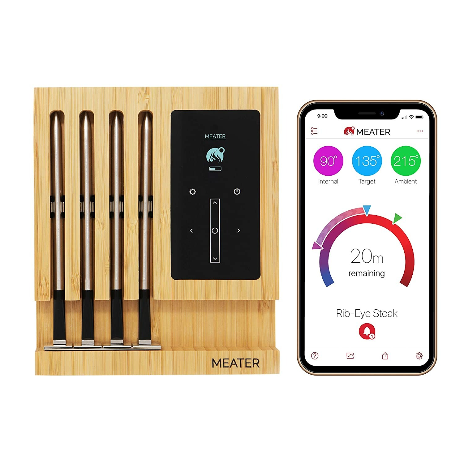 Meater Block - 4-Probe Premium Smart Meat Thermometer - Bluetooth to WiFi Range Extension