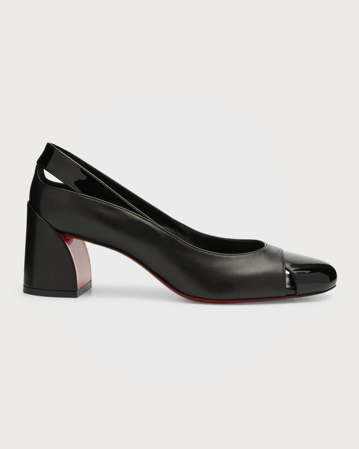 Christian Louboutin Miss Duvette Mixed Leather Red Sole Pumps