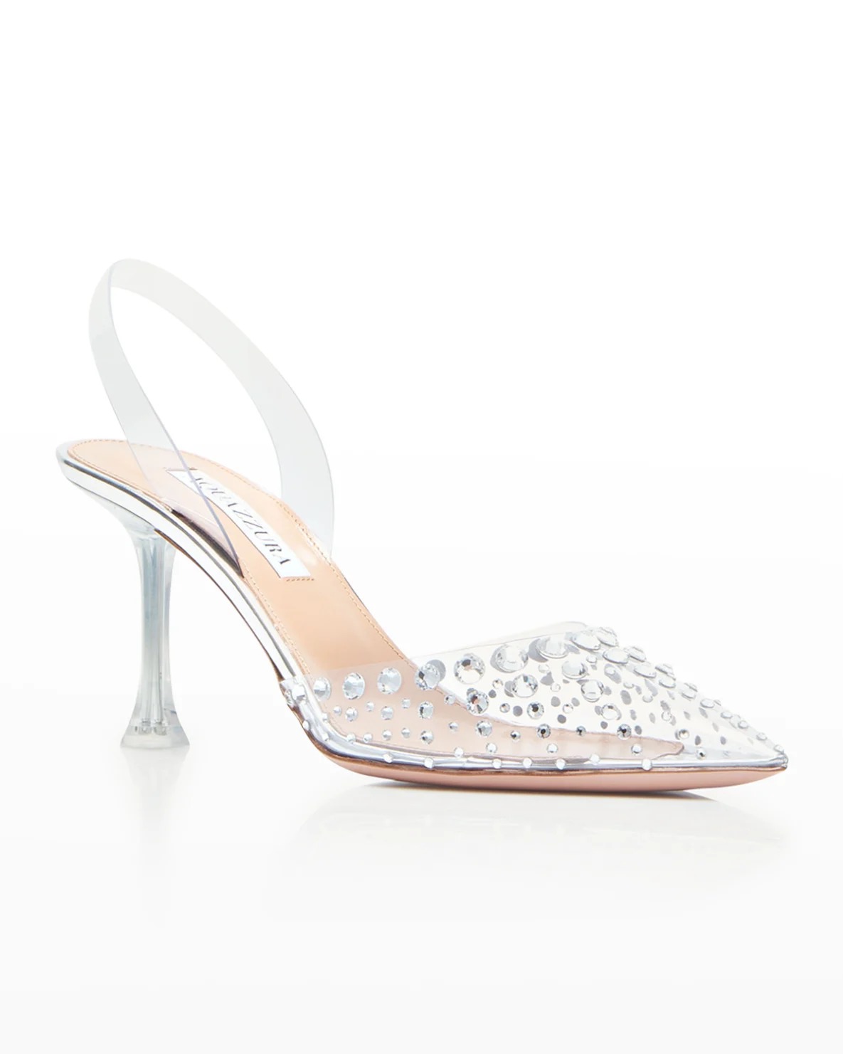 Aquazzura Starburst Embellished Clear Halter Pumps