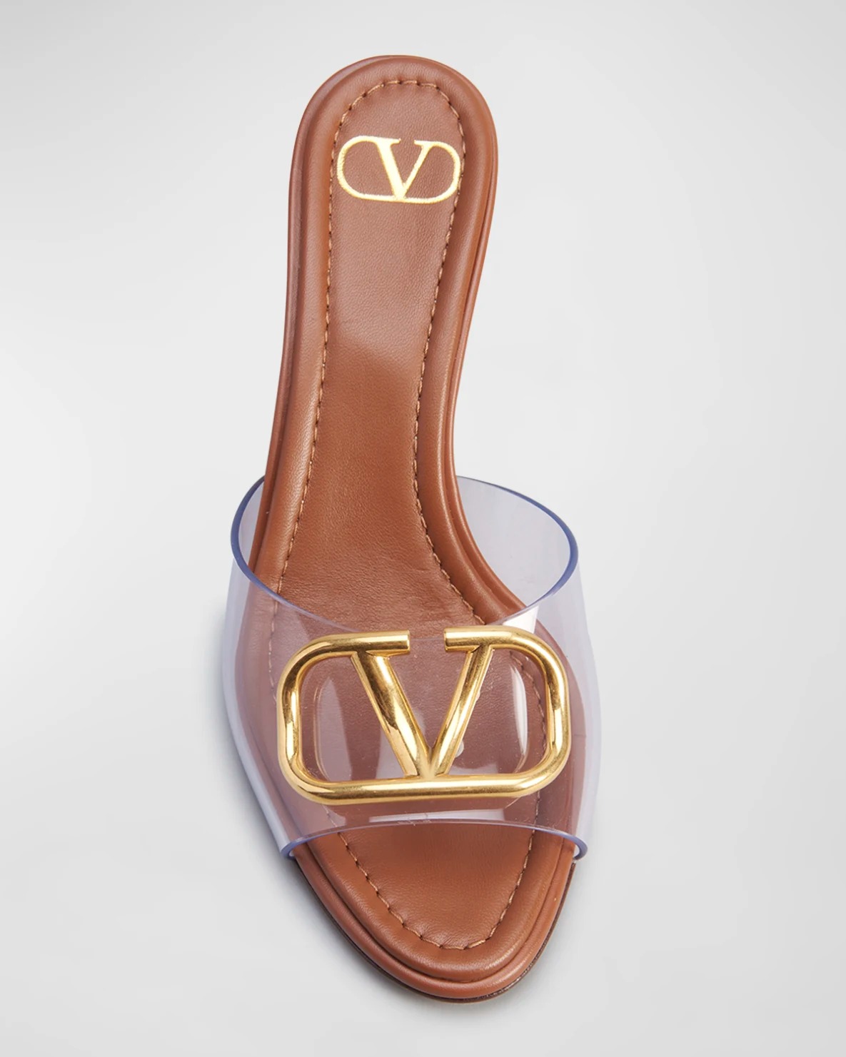 Valentino VLogo Clear Medallion Stiletto Sandals