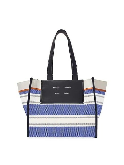 Proenza Schouler White Label Large Morris Stripe Canvas Tote Bag