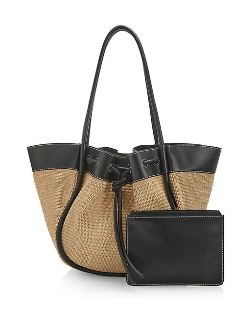 Proenza Schouler XL Raffia Ruched Tote