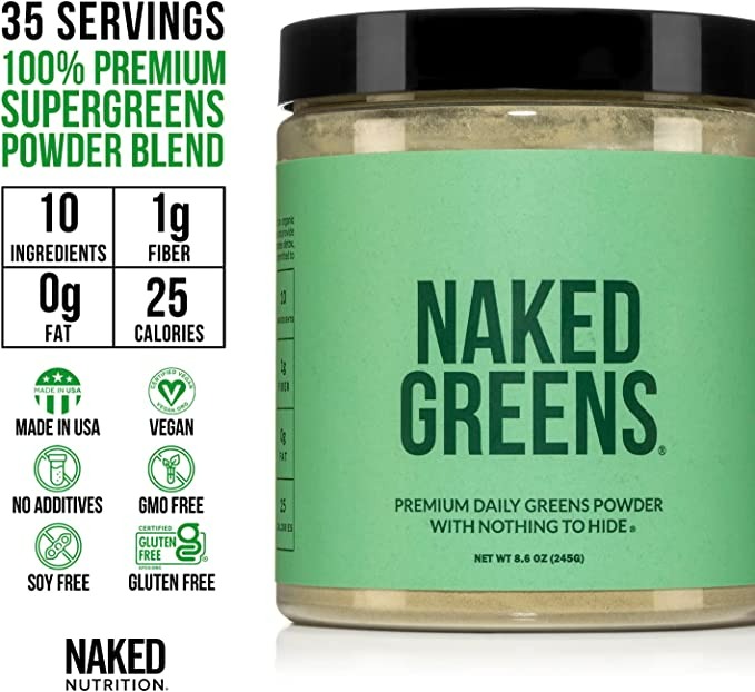 Naked Nutrition Super Greens Powder Organic Greens Supplement - 245 G