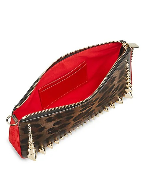 Christian Louboutin Loubila Leopard-Print Leather Pouch