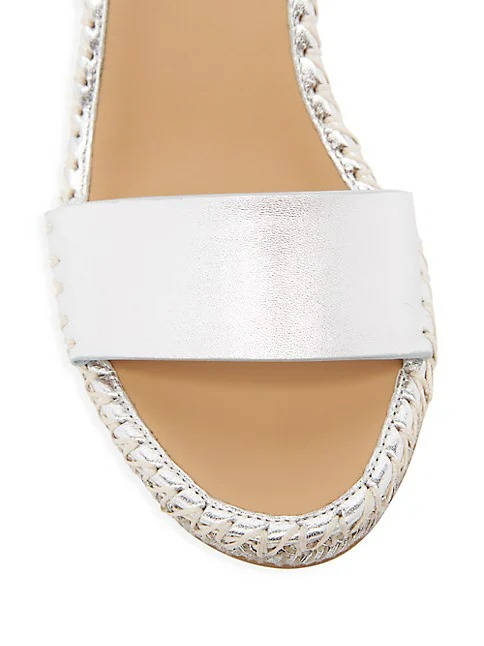 Valentino Garavani Rockstud Double 105MM Leather Espadrille Wedge Sandals