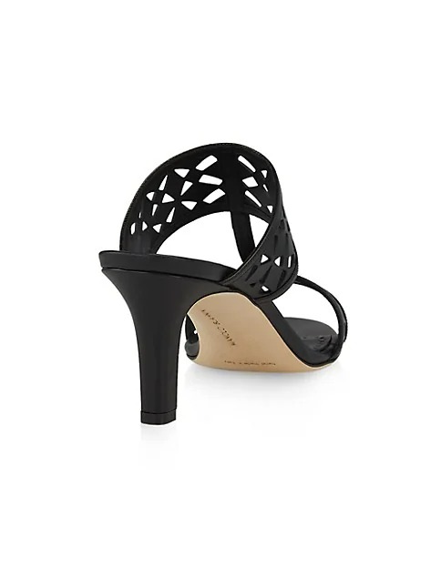 Manolo Blahnik Sophocles 70MM Cut-Out Leather Sandals