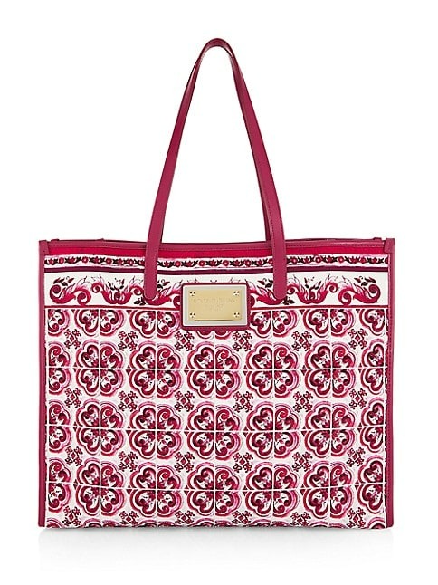 Dolce&Gabbana Maiolica Print Shopper Tote Bag