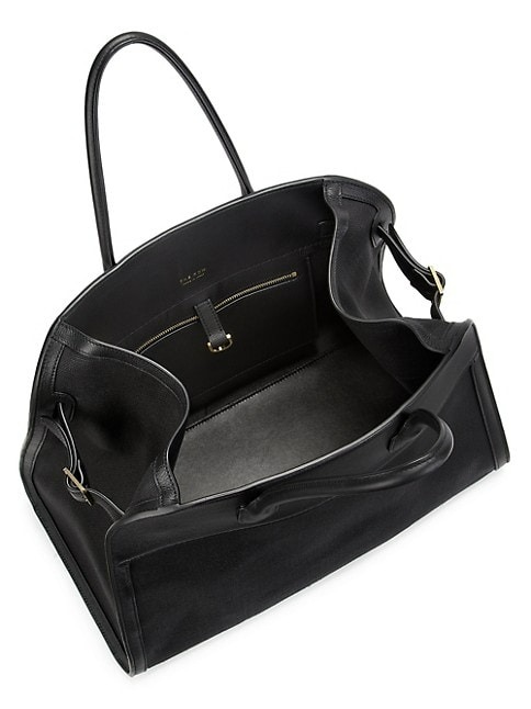 The Row Soft Margaux 15 Canvas & Leather Satchel