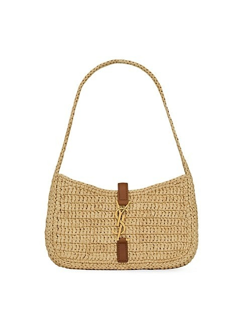 Saint Laurent Le 5 A 7 Mini In Raffia