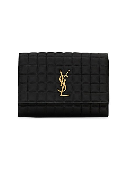 Saint Laurent Cassandre Matelassé Carré Flap Pouch in Quilted Leather