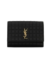 Saint Laurent Cassandre Matelassé Carré Flap Pouch in Quilted Leather