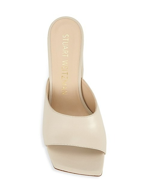 Stuart Weitzman Tia 85MM Leather Mules