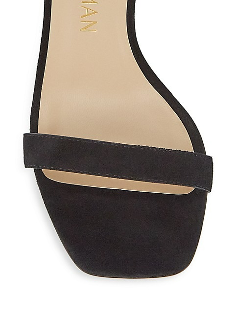 Stuart Weitzman Nudistcurve Suede Ankle-Strap Sandals