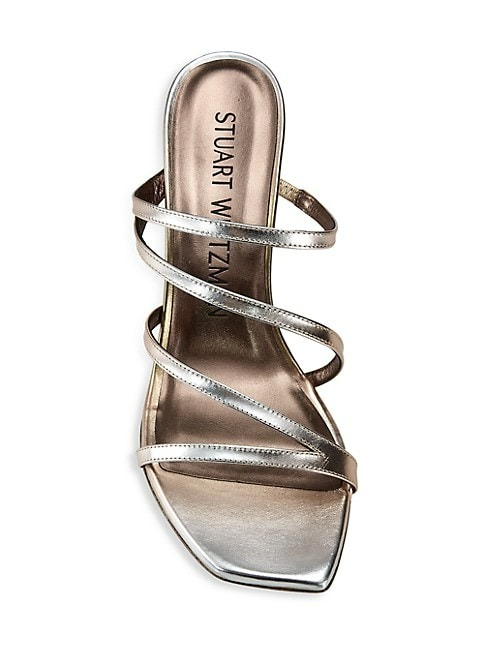 Stuart Weitzman Strapeze 85MM Leather Wedge Sandals