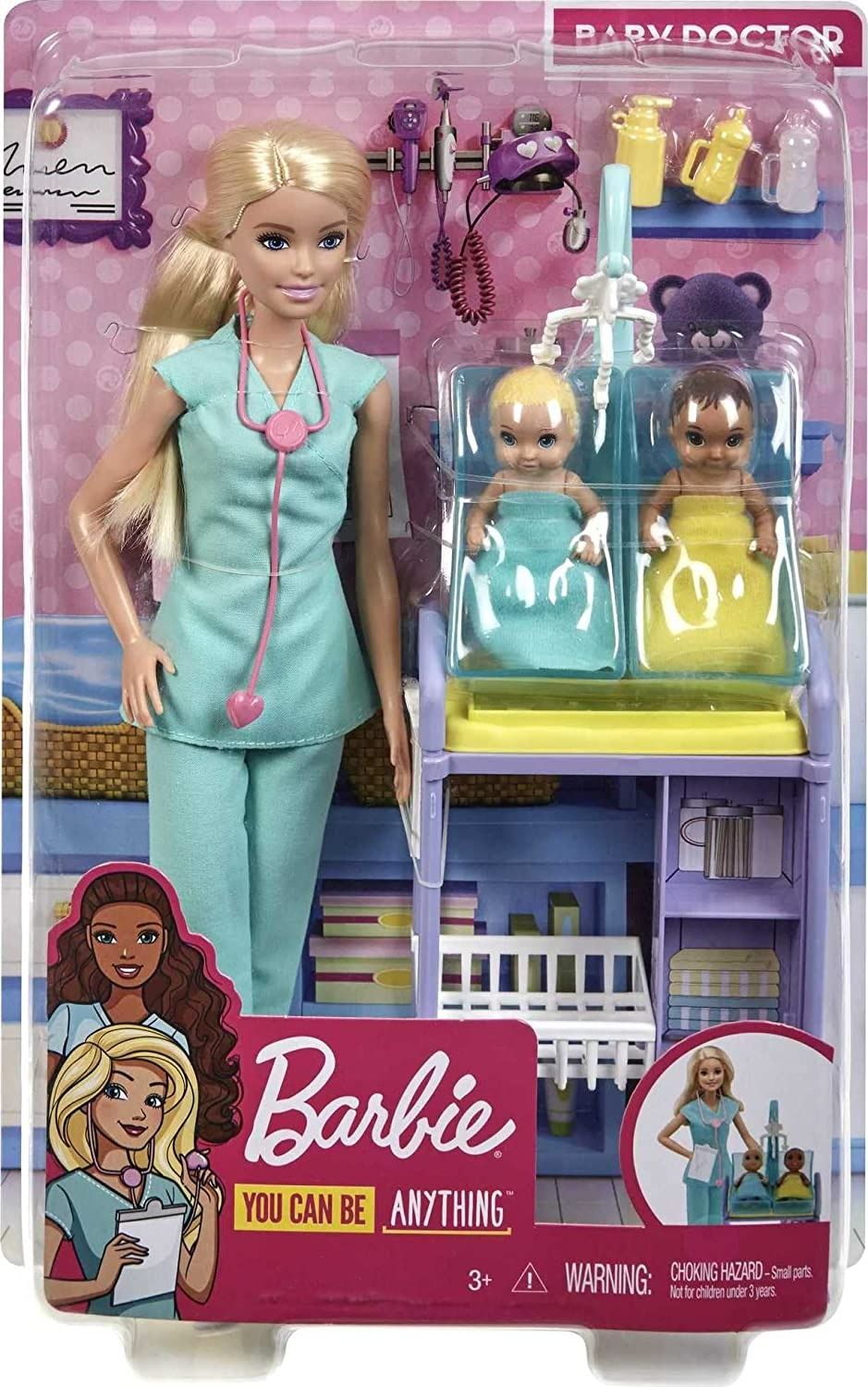 Barbie Careers Doll & Playset - Baby Doctor Theme with Blonde Fashion Doll