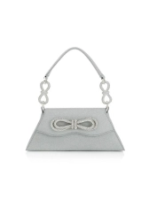 Mach & Mach Medium Samantha Glitter Double Bow Top Handle Bag - Grey