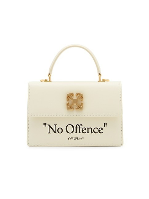 Off-White Jitney Quote Leather Top Handle Bag