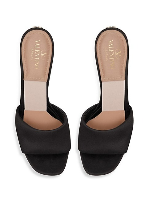 Valentino Garavani Nite-Out Satin Slide Sandals