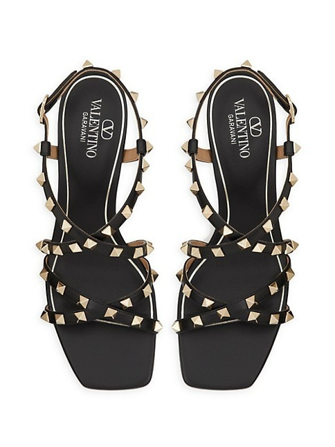 Valentino Garavani Rockstud Calfskin Sandals With Straps