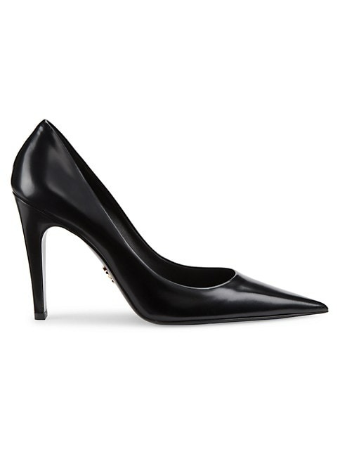 Prada 100MM Leather Pointed-Toe Pumps