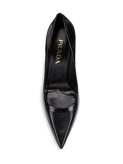 Prada 100MM Leather Pointed-Toe Pumps