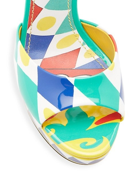 Dolce&Gabbana 85MM Carretto Multi Geometric Patterned Platform Sandals