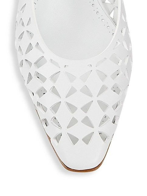 Manolo Blahnik Gelista Laser-Cut Leather Ballet Flats