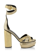 Balmain Metallic Leather Platform Sandals