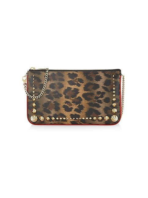 Christian Louboutin Loubila Leopard-Print Leather Pouch