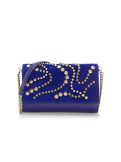 Christian Louboutin Paloma Spiked Leather Clutch-On-Chain