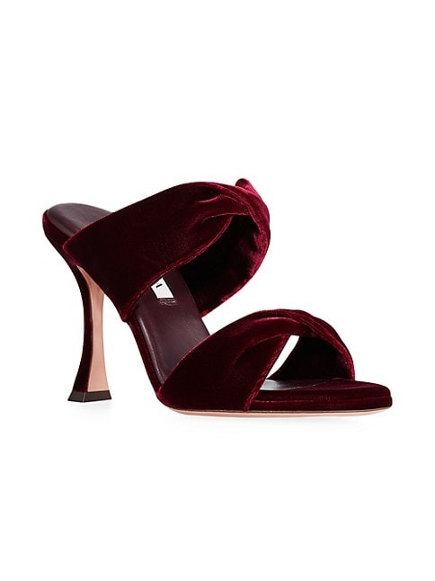 Aquazzura Twist 95MM Velvet Sandals