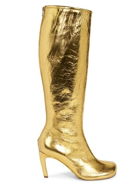 Dries Van Noten 80MM Metallic Leather Knee-High Boots