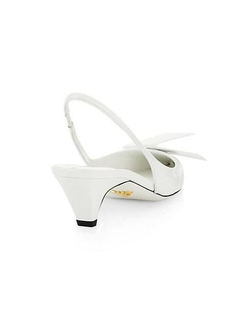 Prada Half Bow 45MM Slingbacks - White