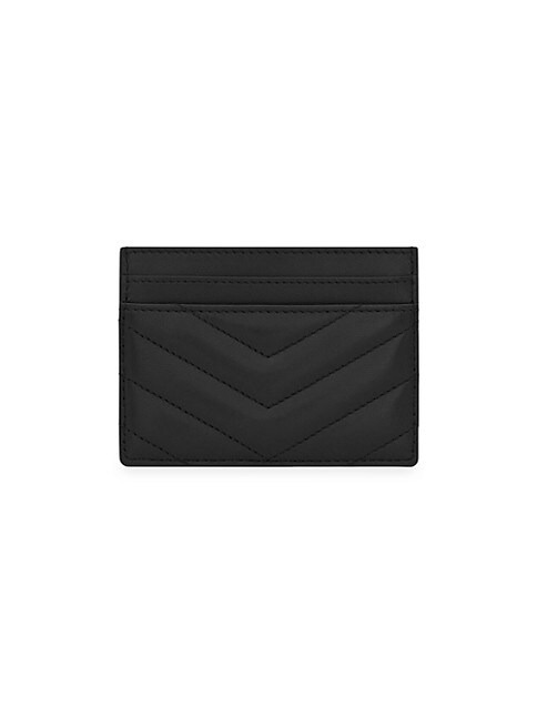 Saint Laurent Cassandre Matelass Card Case in Lambskin