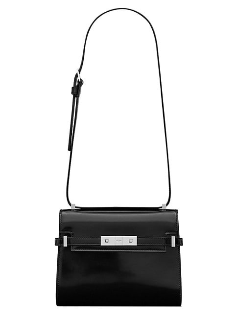 Saint Laurent Manhattan Mini Shoulder Bag In Shiny Leather