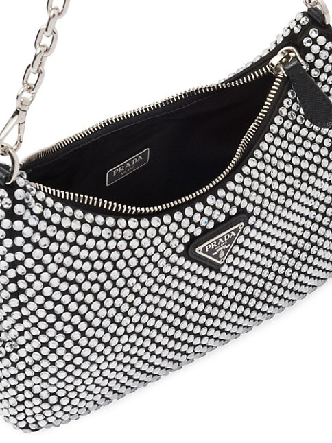 Prada Re-Edition 2005 Satin Bag With Crystals